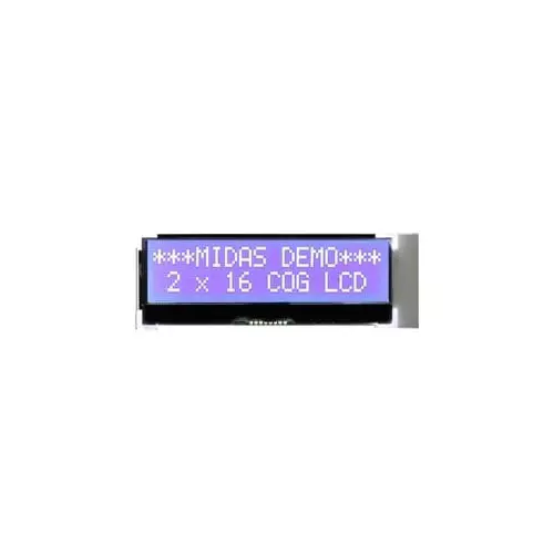 Midas Alphanumeric LCD Display White 2 Rows by 16 Characters Transmissive, MCCOG21605C6W-BNMLWI