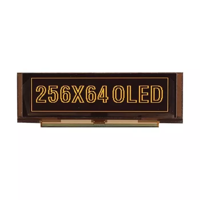 Midas Passive Matrix OLED Display Yellow 256x64 Pixels COT Parallel SPI Interface, MCOT256064AA-YM