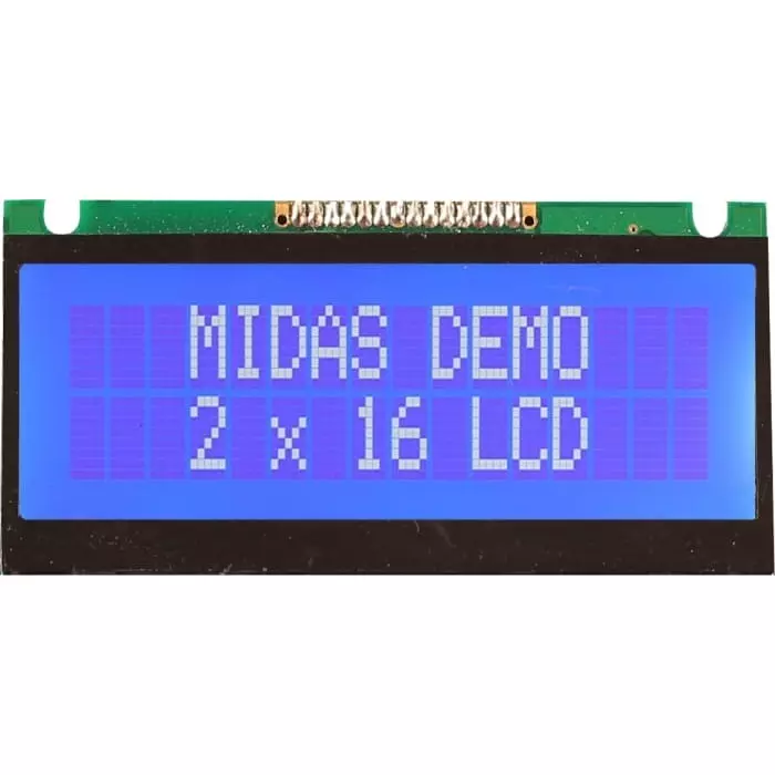 Midas Alphanumeric LCD Display 2 Rows by 16 Characters, MC21605FA6WE-BNMLW