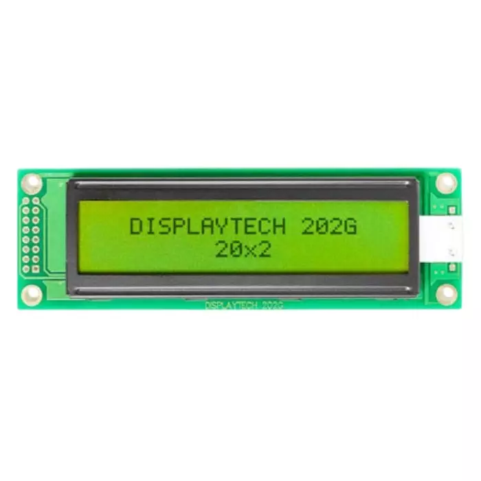 Displaytech 202G Alphanumeric LCD Display Yellow-Green on 2 Rows by 16 Characters Transflective, 202G BC BW (Pack of 250)
