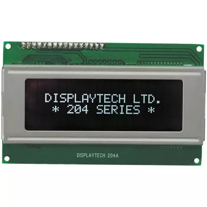 Displaytech Alphanumeric LCD Display White on Black 4 Rows by 20 Characters Transflective, 204A-GC-BC-3LP (Pack of 200)