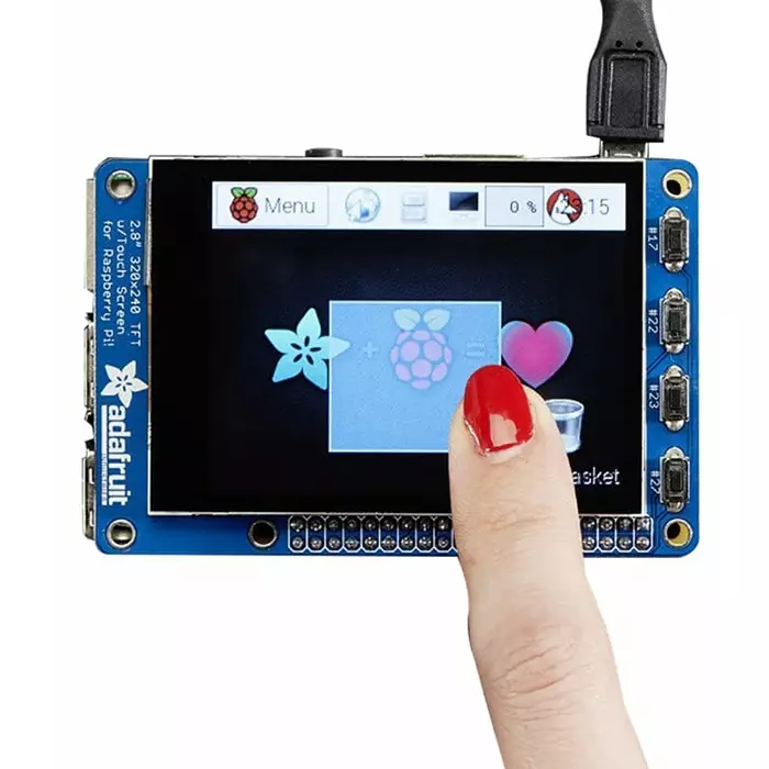 ADAFRUIT INDUSTRIES PiTFT Plus with 2.8in Capacitive Touch Screen, 2423