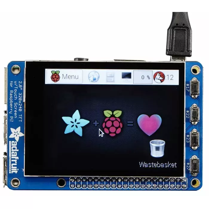 ADAFRUIT INDUSTRIES PiTFT Plus with 2.8in Capacitive Touch Screen, 2423