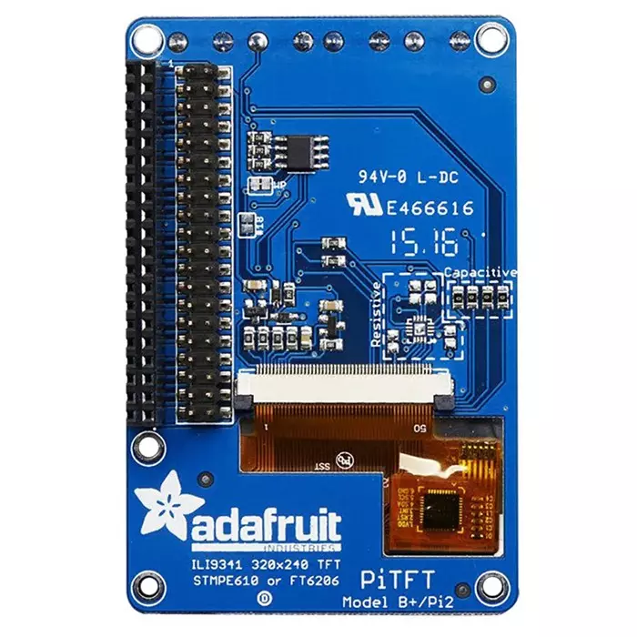 ADAFRUIT INDUSTRIES PiTFT Plus with 2.8in Capacitive Touch Screen, 2423