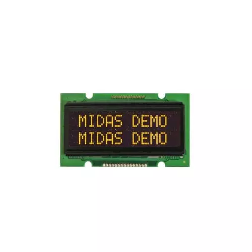 Midas Passive Matrix OLED Display Yellow COB Parallel Interface, MCOB21205AV-EYP