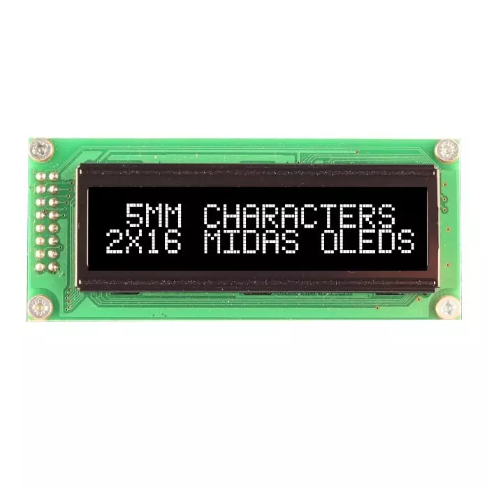 Midas OLED Display White COB Parallel Interface, MCOB21605B1V-EWP