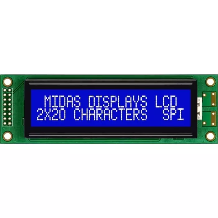 Midas Alphanumeric LCD Display 2 Rows by 20 Characters, MC22005A6W-BNMLWS-V2