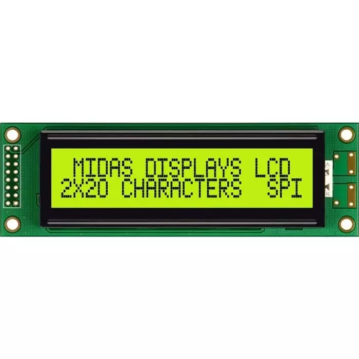Midas Alphanumeric LCD Display 2 Rows by 20 Characters, MC22005A6W-SPTLYS-V2