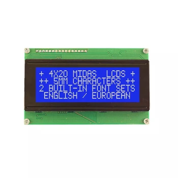 Midas Alphanumeric LCD Display 4 Rows by 20 Characters, MC42005A6WK-BNMLW-V2