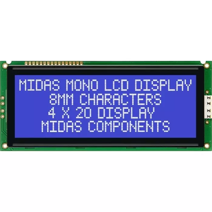 Midas Alphanumeric LCD Display 4 Rows by 20 Characters, MC42008A6W-BNMLW
