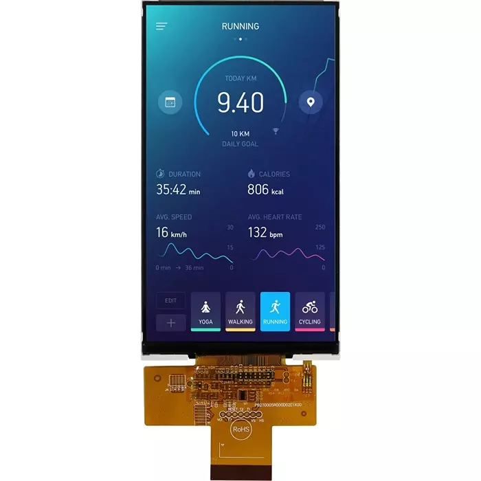 Midas TFT LCD Colour Display 12.7 cm (5 inch) WXGA 720x1280 Pixels, MDT0500B1IH-MIPI