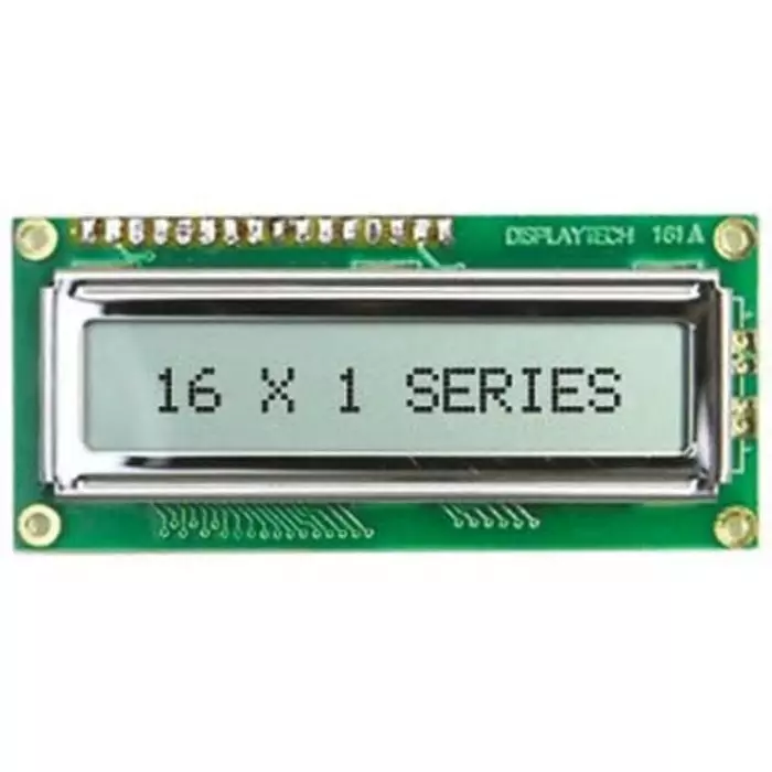 Displaytech Alphanumeric LCD Display Yellow on Green 1 Row by 16 Characters Transflective, 161A-BC-BC