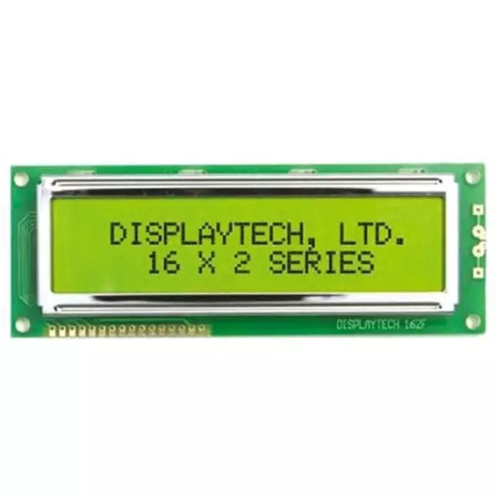 Displaytech Alphanumeric LCD Display Yellow on Green 2 Rows by 16 Characters Transflective, 162F-FC-BC-3LP (Pack of 250)