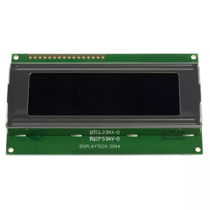 Displaytech Alphanumeric LCD Display White on Black 4 Rows by 20 Characters Transflective, 204A-GC-BC-3LP