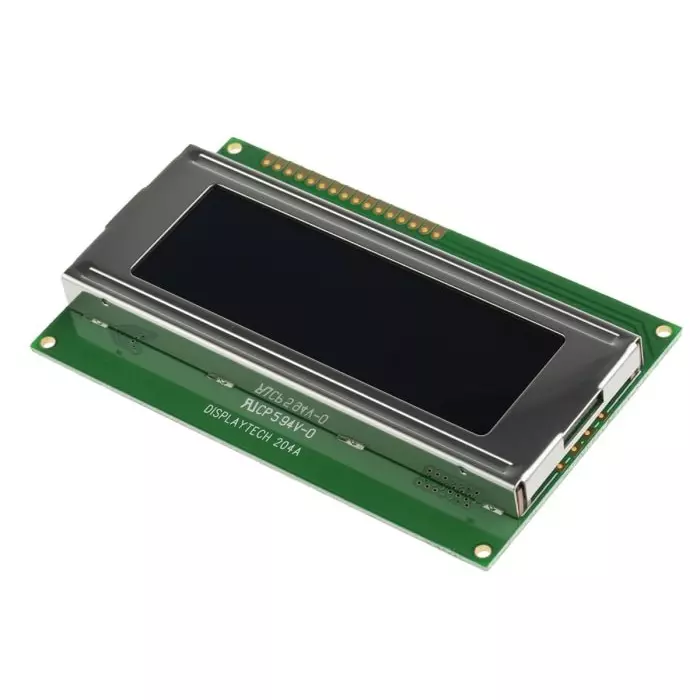 Displaytech Alphanumeric LCD Display White on Black 4 Rows by 20 Characters Transflective, 204A-GC-BC-3LP