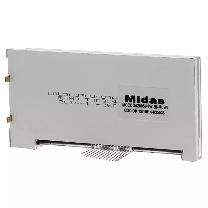 Midas Alphanumeric LCD Display Blue 4 Rows by 20 Characters Transmissive, MCCOG42005A6W-BNMLWI
