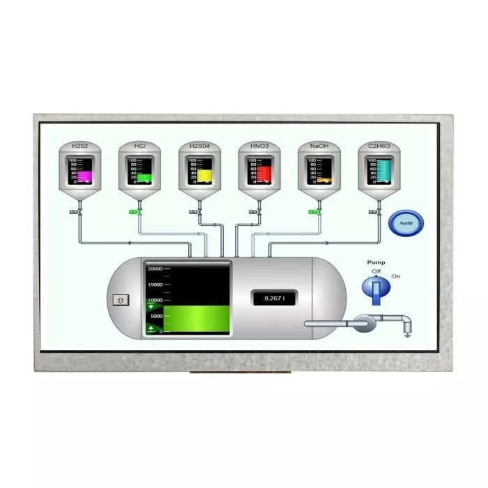 Midas TFT LCD Colour Display 17.78 cm (7 inch) 1024x600 Pixels, MDT0700ESH-HDMI