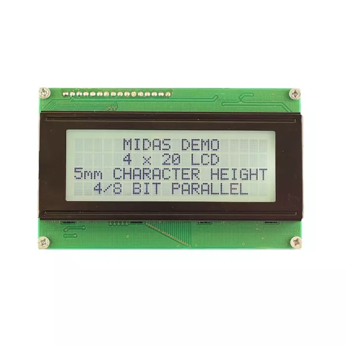 Midas Alphanumeric LCD Display 4 Rows by 20 Characters, MC42005A6W-FPTLWI-V2
