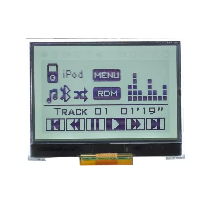 Midas Graphic LCD Display Black on White 128 by 64 Dots Transflective, MDCOG128064B6W-FPTLW