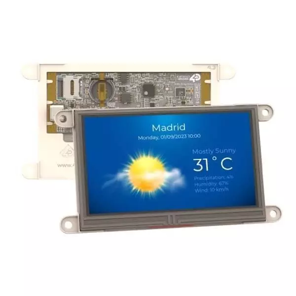 4D Systems TFT-LCD Display 800x480 Pixels, GEN4-ESP32-43T