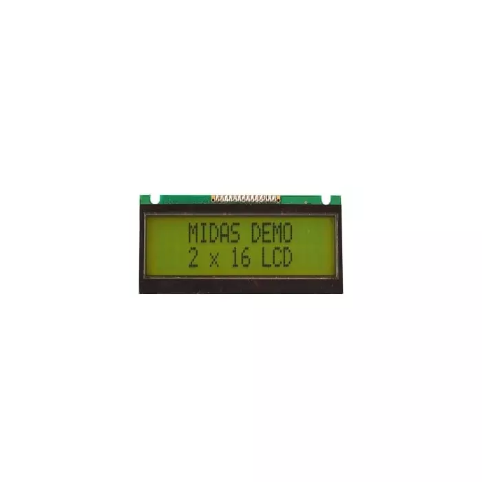 Midas Alphanumeric LCD Display 2 Rows by 16 Characters, MC21605FA6WE-SPTLY