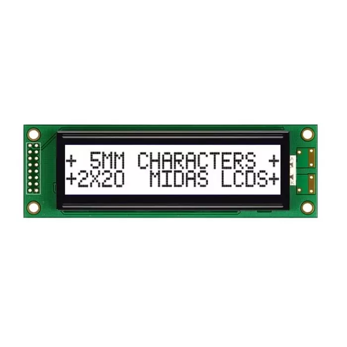 Midas Alphanumeric LCD Display 2 Rows by 20 Characters, MC22005A6W-FPTLWI-V2