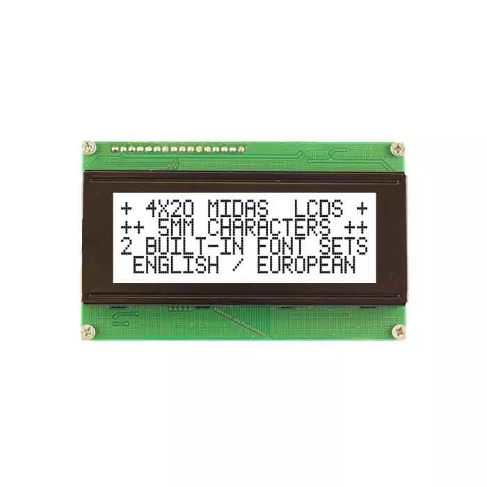 Midas Alphanumeric LCD Display 4 Rows by 20 Characters, MC42005A6WK-FPTLW-V2