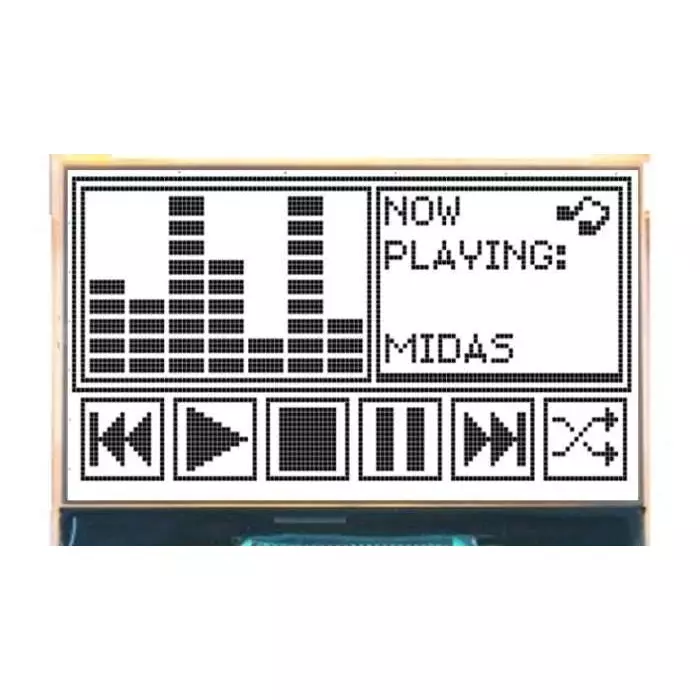 Midas Graphic LCD Display Black on White 128 by 64 Dots Transflective, MCCOG240128A6W-FPTLW