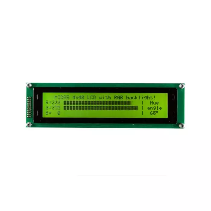 Midas LCD Display 4 Rows by 20 Characters, MD44005A6W-FPTLRGB