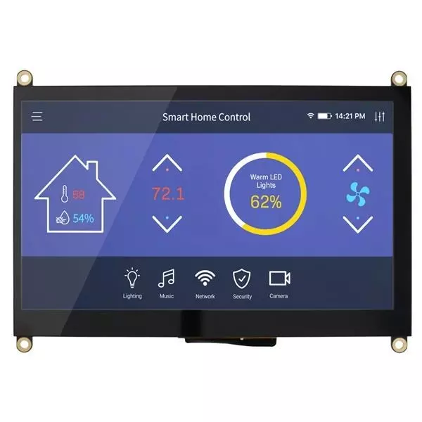Newhaven Display TFT-LCD Display 24-Bit RGB, I2C Interface, NHD-7.0CTP-CAPE-P