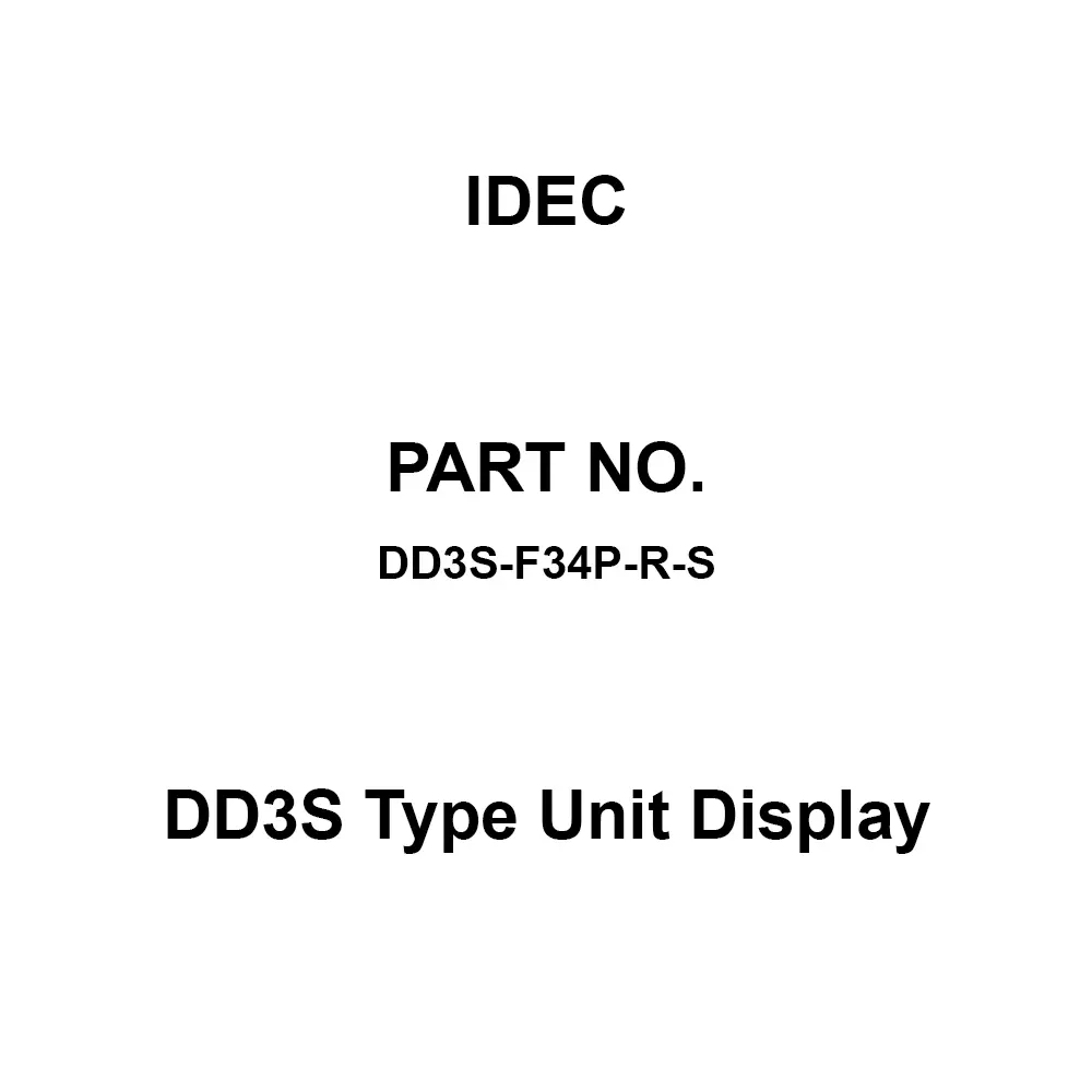 IDEC DD3S Type Unit Display Zero Suppression DC12 - 24±10% Red, DD3S-F34P-R-S
