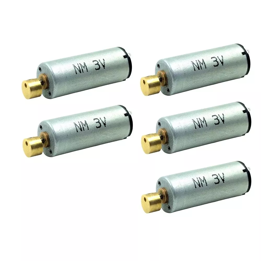 Invento N60 Vibration DC Motor 3-6 V Voltage 12x30 mm Size 25000 RPM 6 mm Eccentric Weight Diameter, ISC 163-X3 (Pack of 5 Pcs)