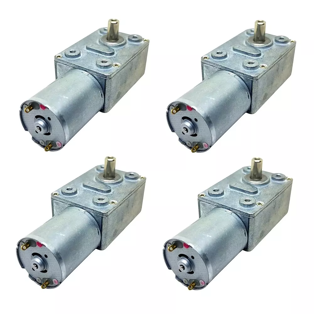 Invento DC Worm Gear Motor 5-12 V Operating Voltage 8-10 Kg-cm Torque 60 RPM Speed 6 mm Shaft Size, ISC 677-M2X (Pack of 4 Pcs)