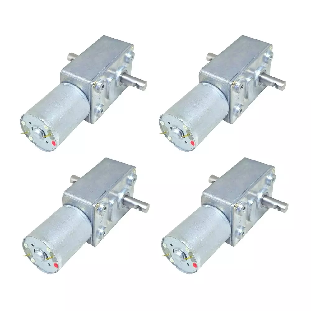 Invento DC Worm Gear Motor 6-12 V Operating Voltage 10-15 Kg-cm Torque 10 RPM Speed 6 mm Shaft Size, ISC 205-M2 (Pack of 4 Pcs)