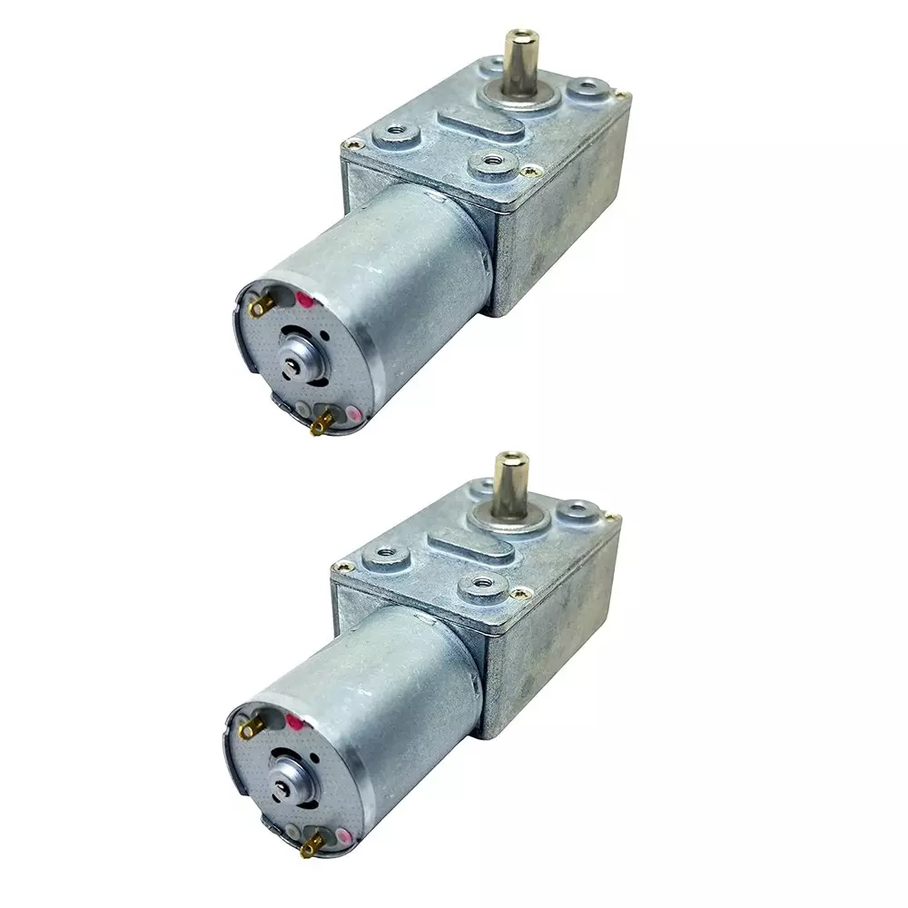 Invento DC Worm Gear Motor 5-12 V Operating Voltage 8-10 Kg-cm Torque 60 RPM Speed 6 mm Shaft Size, ISC 675-M1 (Pack of 2 Pcs)