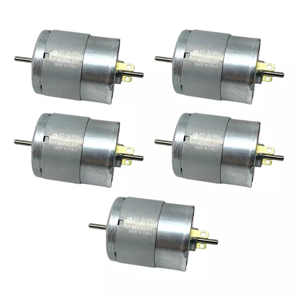 Invento Dual Shaft Multi-Purpose DC Motor 6-24 V Voltage 8500 RPM High Speed 69-411 g-cm Torque, RS 365-PH (Pack of 5 Pcs)