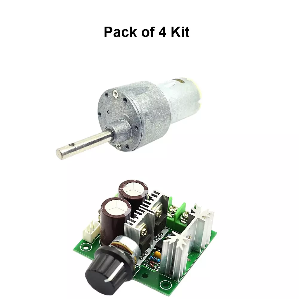 invento-side-shaft-geared-dc-motor-10-kg-cm-torque-500-rpm-speed-with-12-40-v-10-a-pwm-variable-speed-controller-isc-2076-g2-pack-of-4-pcs