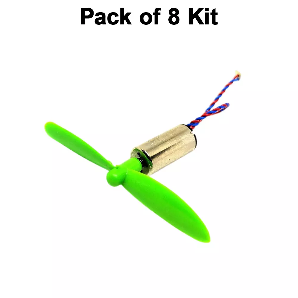 invento-high-speed-micro-coreless-motor-dc-37-v-8x16-mm-40000-rpm-speed-with-50-mm-2-blades-assorted-propeller-isc-1041-2id-4-pack-of-8-kit