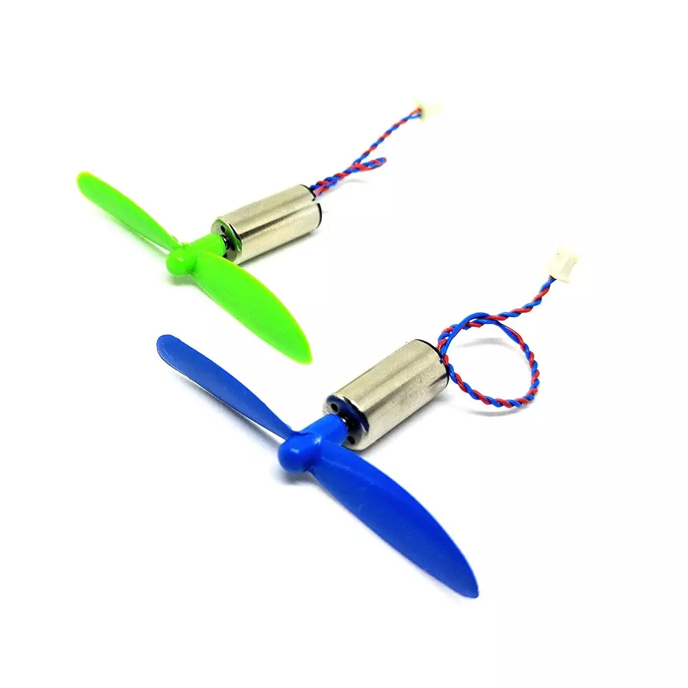 Invento High Speed Micro Coreless Motor DC 3.7 V 8x16 mm 40000 RPM Speed with 50 mm 2 Blades Assorted Propeller, ISC 1041-2ID-1 (Pack of 2 Kit)