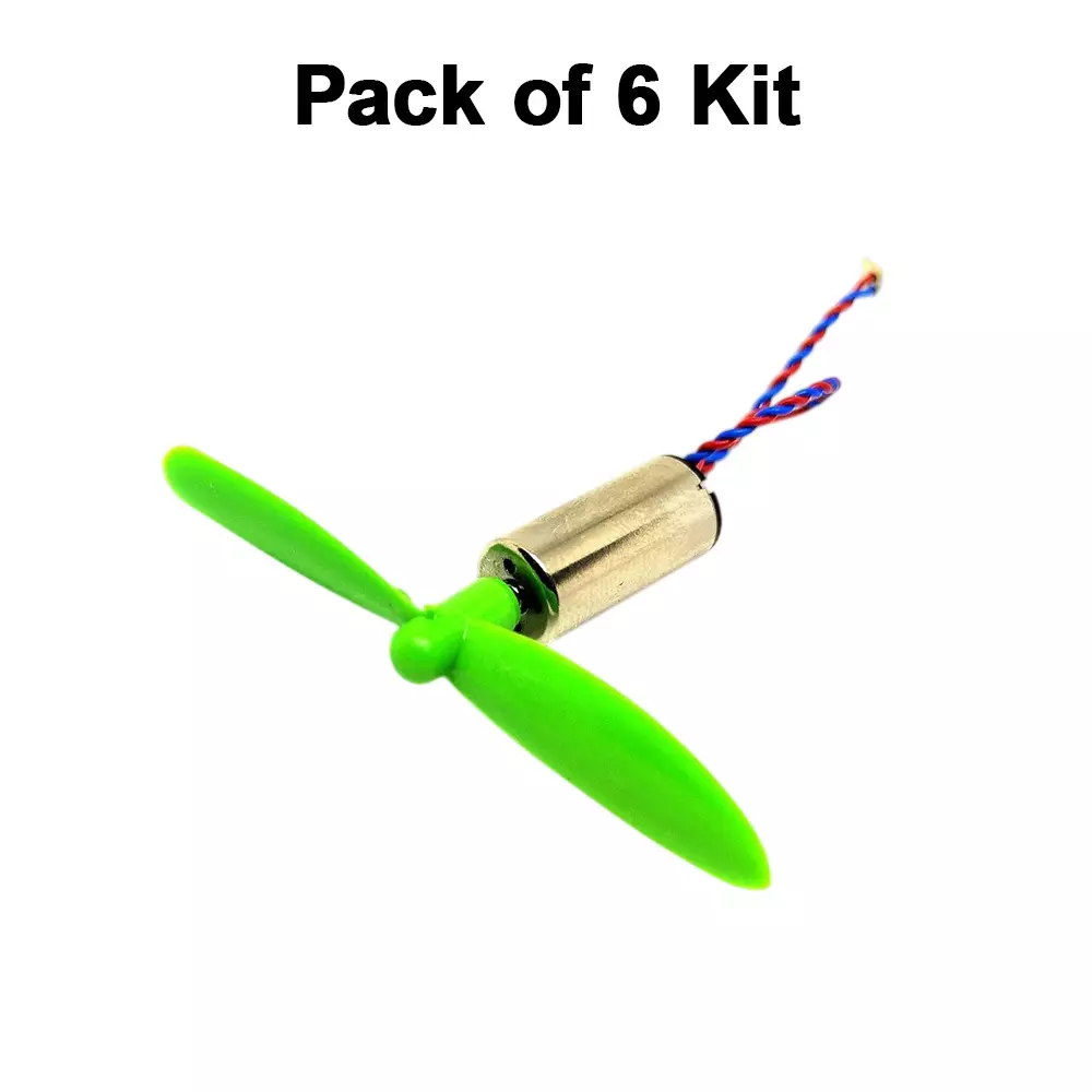 invento-high-speed-micro-coreless-motor-dc-37-v-8x16-mm-40000-rpm-speed-with-50-mm-2-blades-assorted-propeller-isc-1041-2id-3-pack-of-6-kit
