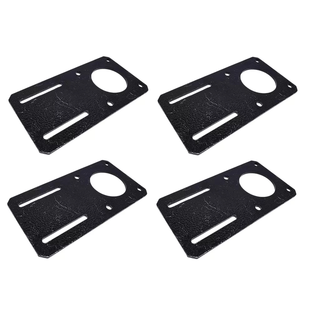Invento Flat Mounting Bracket Powder Coated Heavy Duty Alloy Steel 65x132 mm for Nema 23 Stepper Motor, ISC 186-N2 (Pack of 4 Pcs)