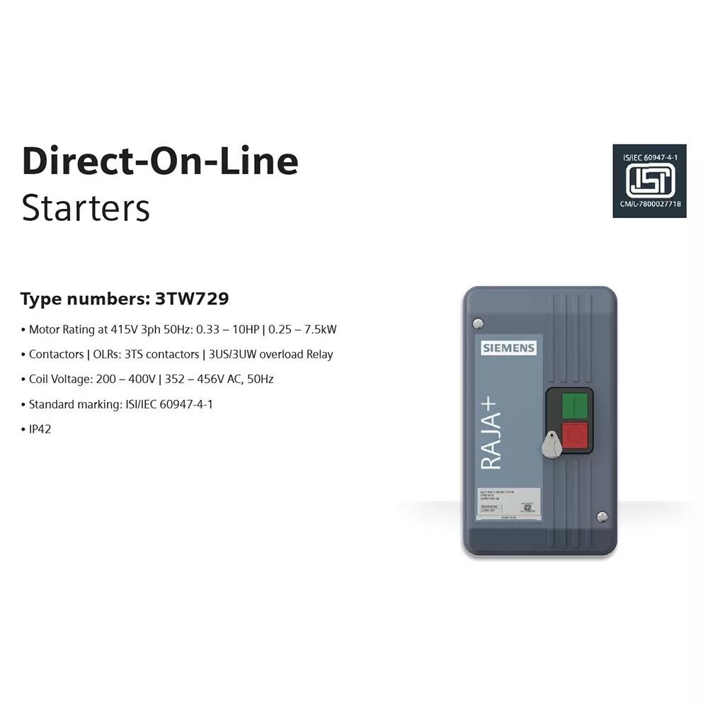 siemens-10-hp-direct-on-line-dol-starter-3-phase-and-125-20-a-relay-range-and-260-460-v-ac-coil-voltage-3tw7291-1ad78