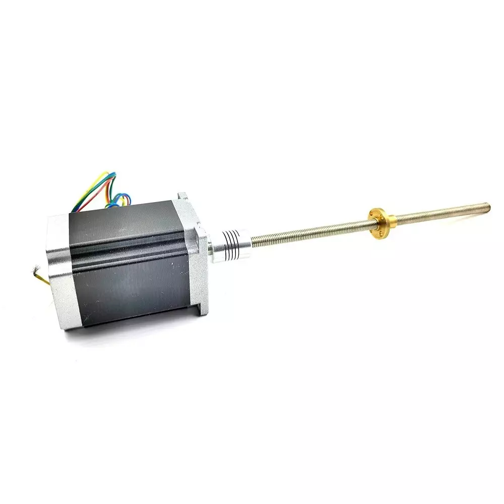 invento-nema-23-stepper-motor-25-kg-cm-holding-torque-flexible-coupling-1000-mm-length-m10-15-mm-pitch-threaded-rod-brass-nut-isc-1205-x8