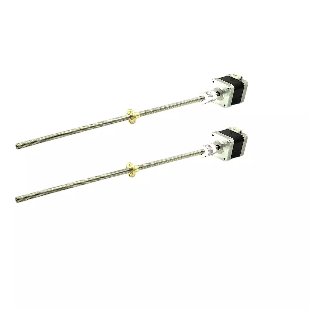 Invento Nema 17 Stepper Motor 4.2 Kg-cm Torque + Flexible Coupling + 800 mm Length M5 0.8 mm Pitch Threaded Rod + Brass Nut, ISC 1394-A7 (Pack of 2 Kit)
