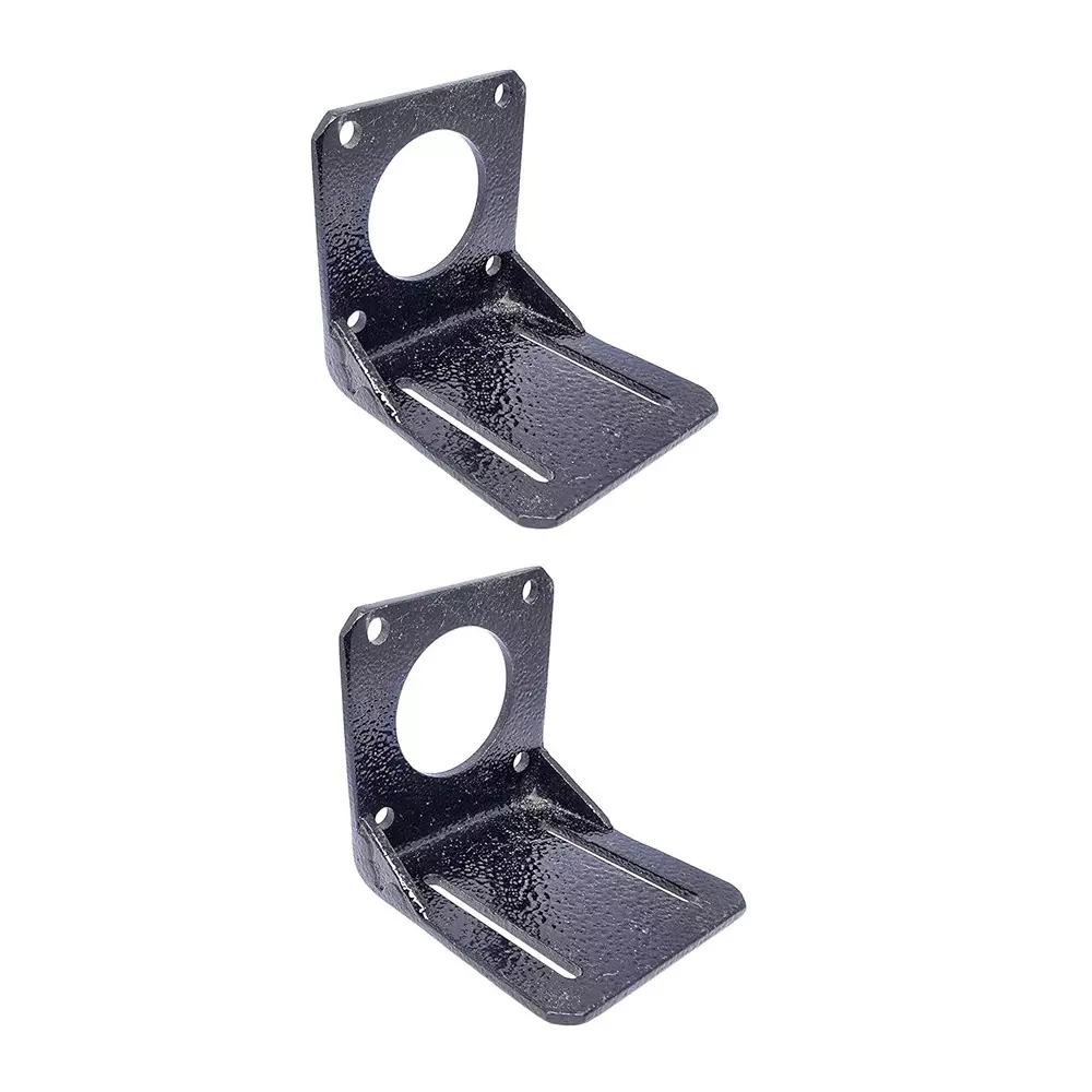 Invento L-Shaped Stepper Motor Mounting Bracket Powder Coated Finish Heavy Duty Alloy Steel 3 mm Thickness, ISC 222-N1 (Pack of 2 Pcs)