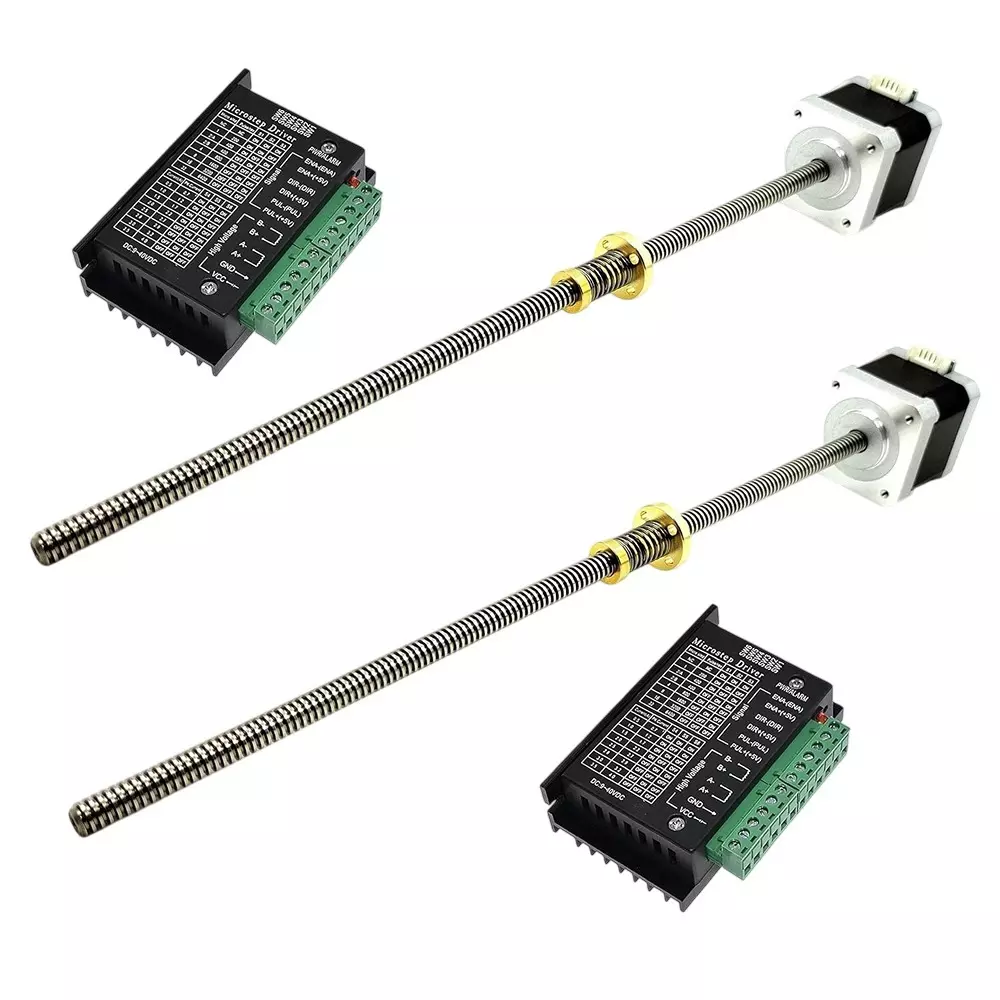 Invento Nema 17 Stepper Motor 4.2 Kg-cm Torque Inbuilt 300 mm Lead Screw Anti-Backlash Nut with TB6600 Stepper Driver, ISC 1411-T1 (Pack of 2 Kit)