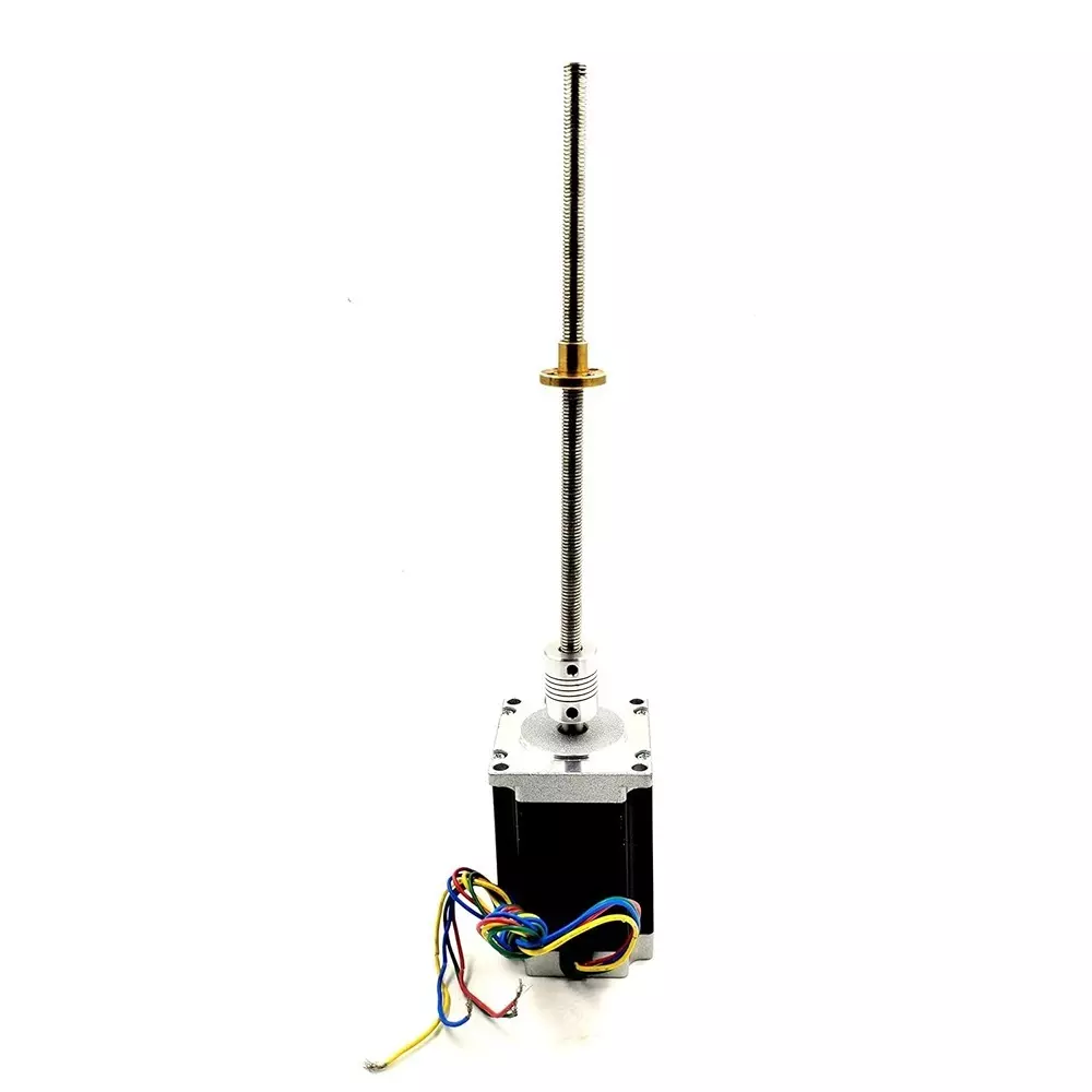 invento-nema-23-stepper-motor-25-kg-cm-holding-torque-flexible-coupling-150-mm-length-m10-15-mm-pitch-threaded-rod-brass-nut-isc-1205-x1