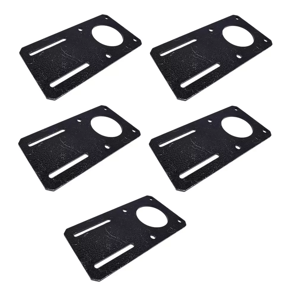 Invento Flat Mounting Bracket Powder Coated Heavy Duty Alloy Steel 65x132 mm for Nema 23 Stepper Motor, ISC 186-N3 (Pack of 5 Pcs)