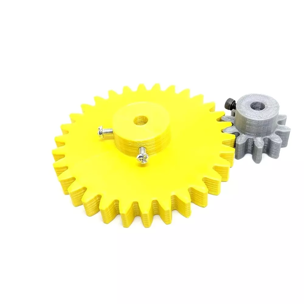 Invento 3D Printed Spur Gear Plastic 10/30 Teeth & 30/80 mm Outer Diameter 2.5M, Grey & Yellow, ISC 1916-4C-5M (Pack of 6 Kit)
