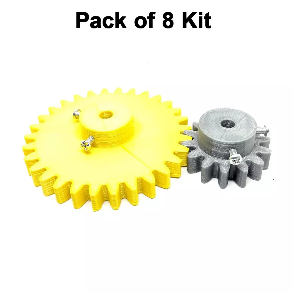 invento-3d-printed-spur-gear-plastic-14-teeth-40-mm-30-teeth-80-mm-25-module-grey-yellow-isc-1916-8d-8m-pack-of-8-kit